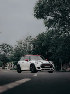 Preview wallpaper mini cooper, mini, car, white, road