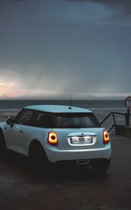 Preview wallpaper mini cooper, mini, car, white, parking