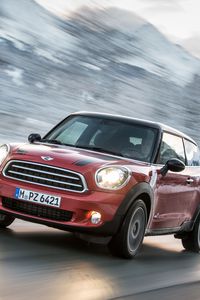 Preview wallpaper mini cooper, red, side view, motion