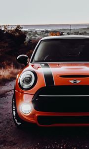 Preview wallpaper mini cooper s, mini cooper, car, headlight, glow