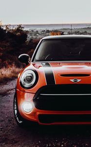 Preview wallpaper mini cooper s, mini cooper, car, headlight, glow