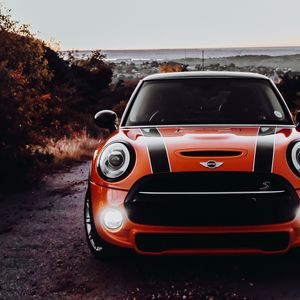 Preview wallpaper mini cooper s, mini cooper, car, headlight, glow