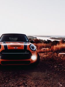 Preview wallpaper mini cooper s, mini cooper, car, headlight, front view