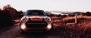 Preview wallpaper mini cooper s, mini cooper, car, headlight, front view