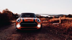 Preview wallpaper mini cooper s, mini cooper, car, headlight, front view