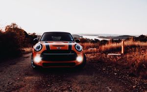 Preview wallpaper mini cooper s, mini cooper, car, headlight, front view