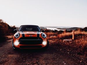 Preview wallpaper mini cooper s, mini cooper, car, headlight, front view