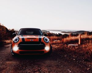 Preview wallpaper mini cooper s, mini cooper, car, headlight, front view