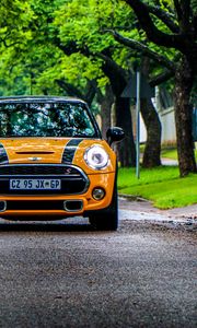 Preview wallpaper mini cooper s, mini cooper, car, front view, yellow