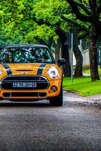 Preview wallpaper mini cooper s, mini cooper, car, front view, yellow