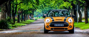 Preview wallpaper mini cooper s, mini cooper, car, front view, yellow