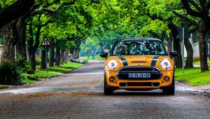 Preview wallpaper mini cooper s, mini cooper, car, front view, yellow