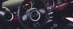 Preview wallpaper mini cooper, steering wheel, car interior