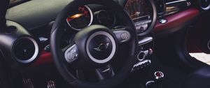 Preview wallpaper mini cooper, steering wheel, car interior