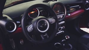 Preview wallpaper mini cooper, steering wheel, car interior