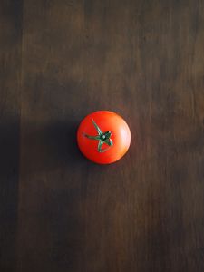 Preview wallpaper minimalism, tomato, red, table, wall, shadow, background