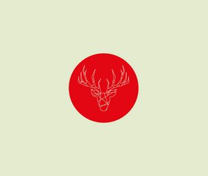 Preview wallpaper minimalist, circle, deer, art