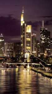 Preview wallpaper minneapolis, mississippi, river, buildings, night