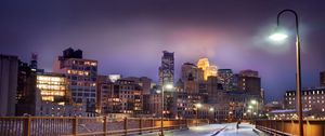 Preview wallpaper minnesota, horizon, united states, snow, winter, bridge