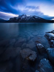 Preview wallpaper minnewanka, lake, canada, mountains