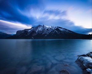 Preview wallpaper minnewanka, lake, canada, mountains