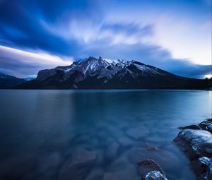 Preview wallpaper minnewanka, lake, canada, mountains