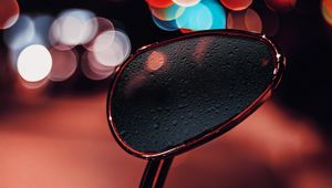 Preview wallpaper mirror, drops, glare, bokeh, lights, night