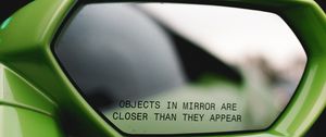 Preview wallpaper mirror, inscription, car, phrase