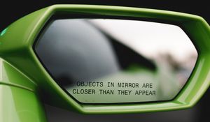 Preview wallpaper mirror, inscription, car, phrase