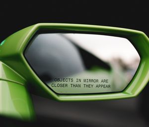 Preview wallpaper mirror, inscription, car, phrase