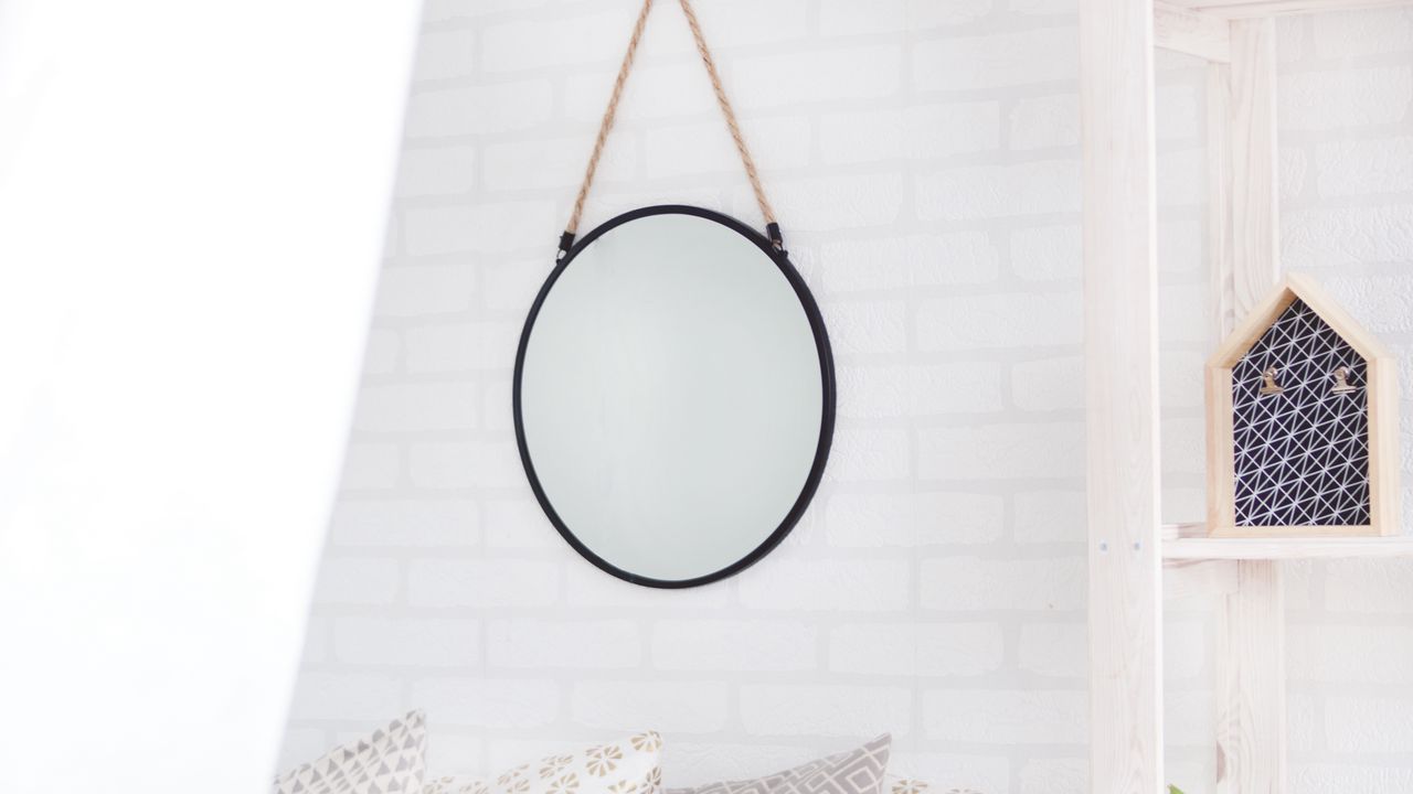 Wallpaper mirror, pillows, interior, light, design, comfort