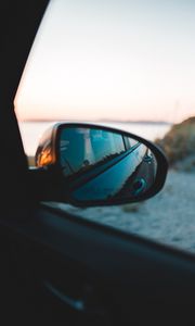 Preview wallpaper mirror, reflection, car, dusk