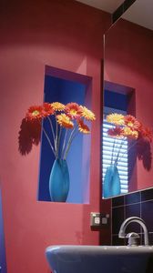 Preview wallpaper mirror, vase, flowers, bathroom