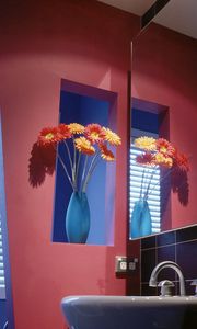 Preview wallpaper mirror, vase, flowers, bathroom