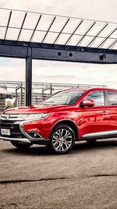 Preview wallpaper mitsubishi, outlander, au-spec, red, side view
