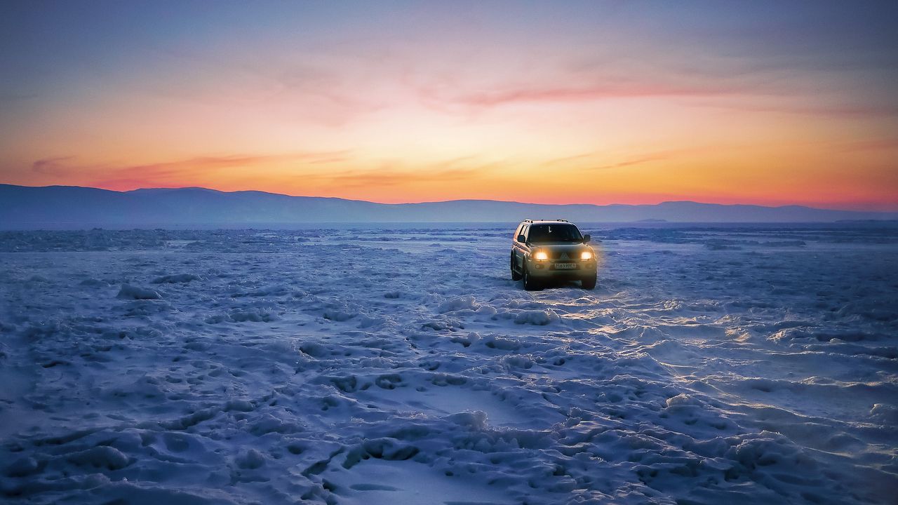 Wallpaper mitsubishi, suv, snow