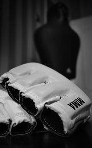 Preview wallpaper mixed martial arts, mma, wrestling, bw, gloves