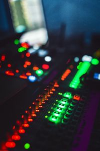 Preview wallpaper mixing console, backlight, dj, electronic device, glare