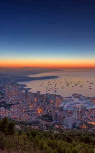 Preview wallpaper monaco, city, view from the top, sky