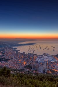 Preview wallpaper monaco, city, view from the top, sky