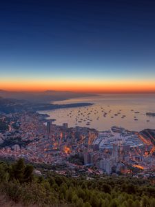 Preview wallpaper monaco, city, view from the top, sky