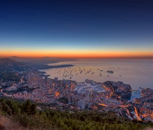 Preview wallpaper monaco, city, view from the top, sky