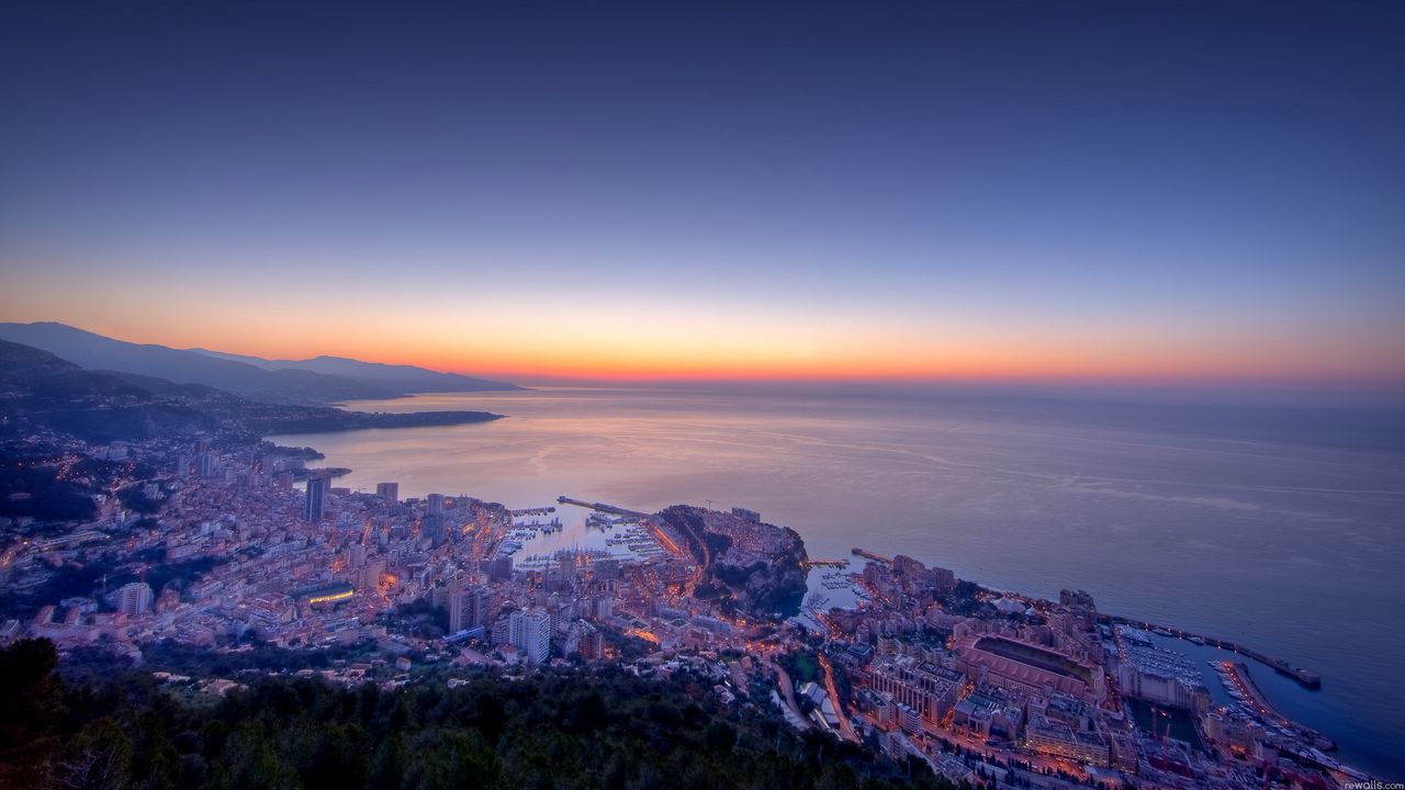 Wallpaper monaco, dawn, dusk