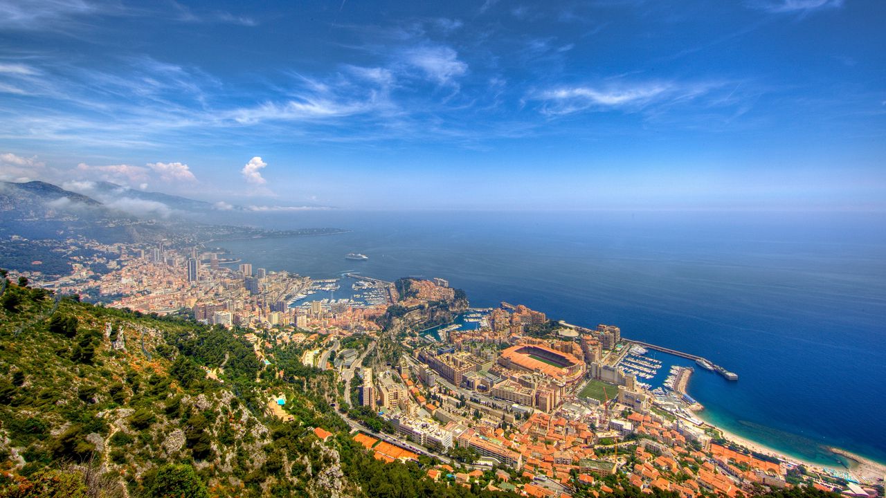 Wallpaper monaco, monte carlo, sky, sea, space, landscape, skyline, harbor, nature