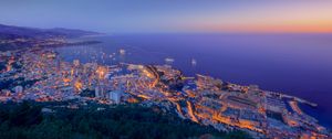 Preview wallpaper monaco, night, city, lights, panorama