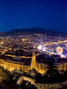 Preview wallpaper monaco, night, home, port, boats, mountains