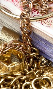 Preview wallpaper money, notes, jewelry, chain