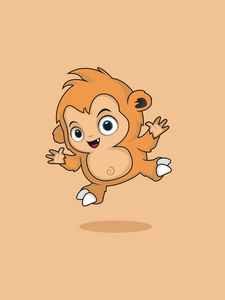 Preview wallpaper monkey, art, monster, cute, jump