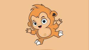 Preview wallpaper monkey, art, monster, cute, jump