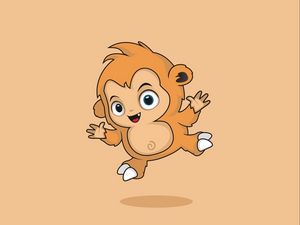 Preview wallpaper monkey, art, monster, cute, jump